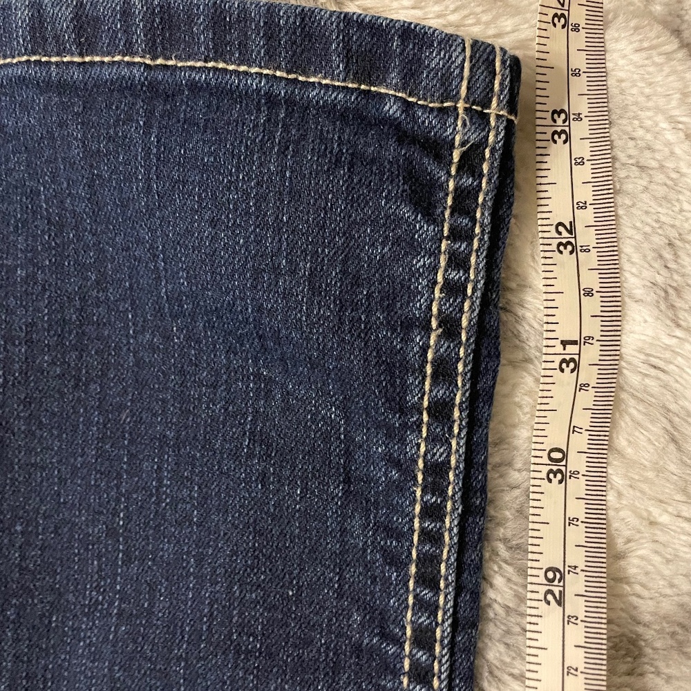 VINTAGE WRANGLER JEANS ,RED STITCHING, S3/4 x34 - Picture 5 of 12